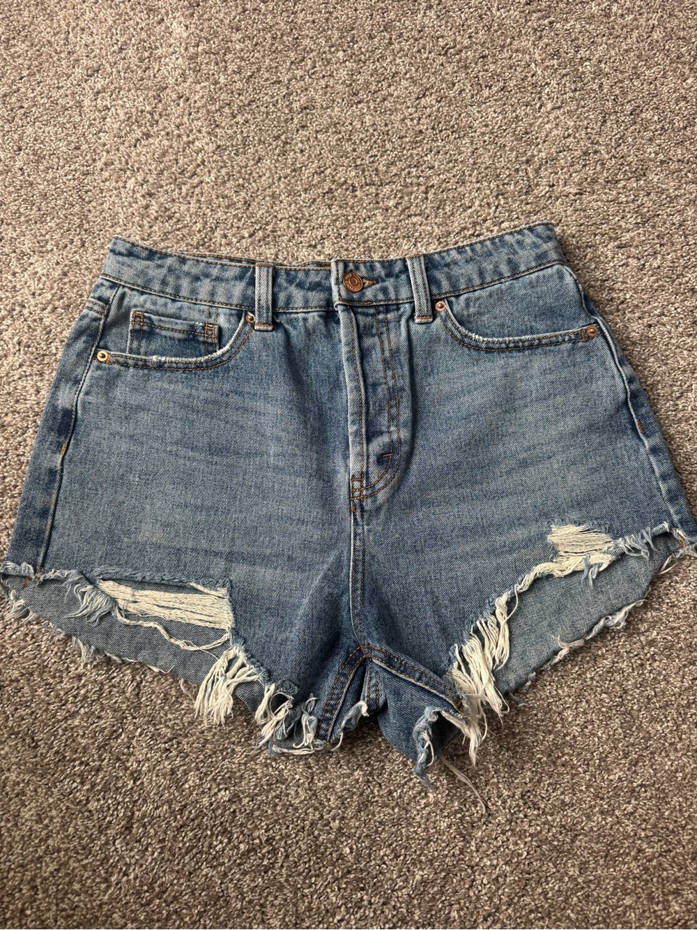 Wild Fable High-Rise Distressed Denim Shorts - Blue